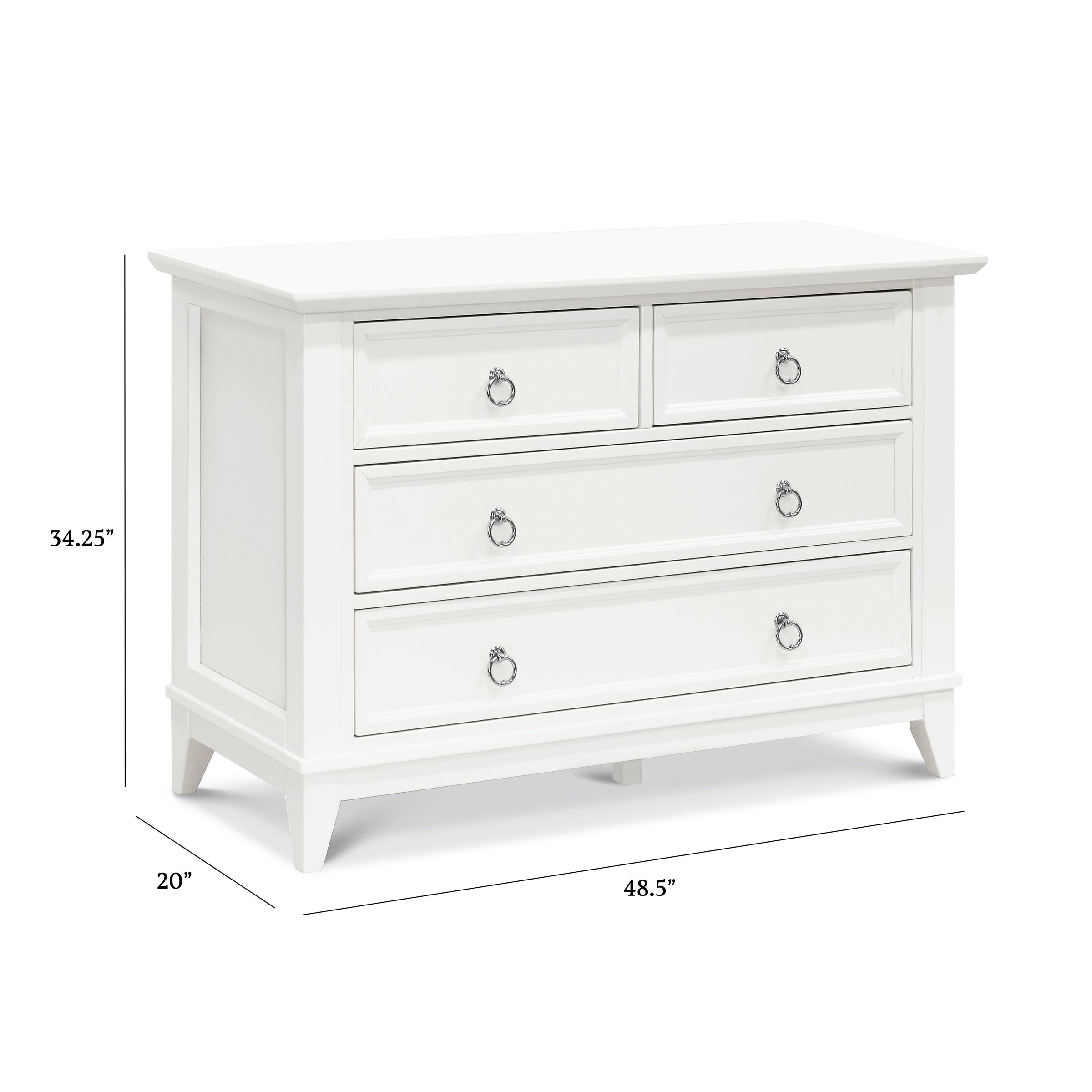 M10716RW,Emma Regency 4-Drawer Dresser in Warm White