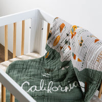 T27036,Beach Bum Muslin Mini Crib Sheet in GOTS Certified Organic Cotton