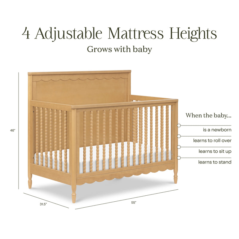 M32301HY,Ambrosia 4-in-1 Convertible Crib in Honey