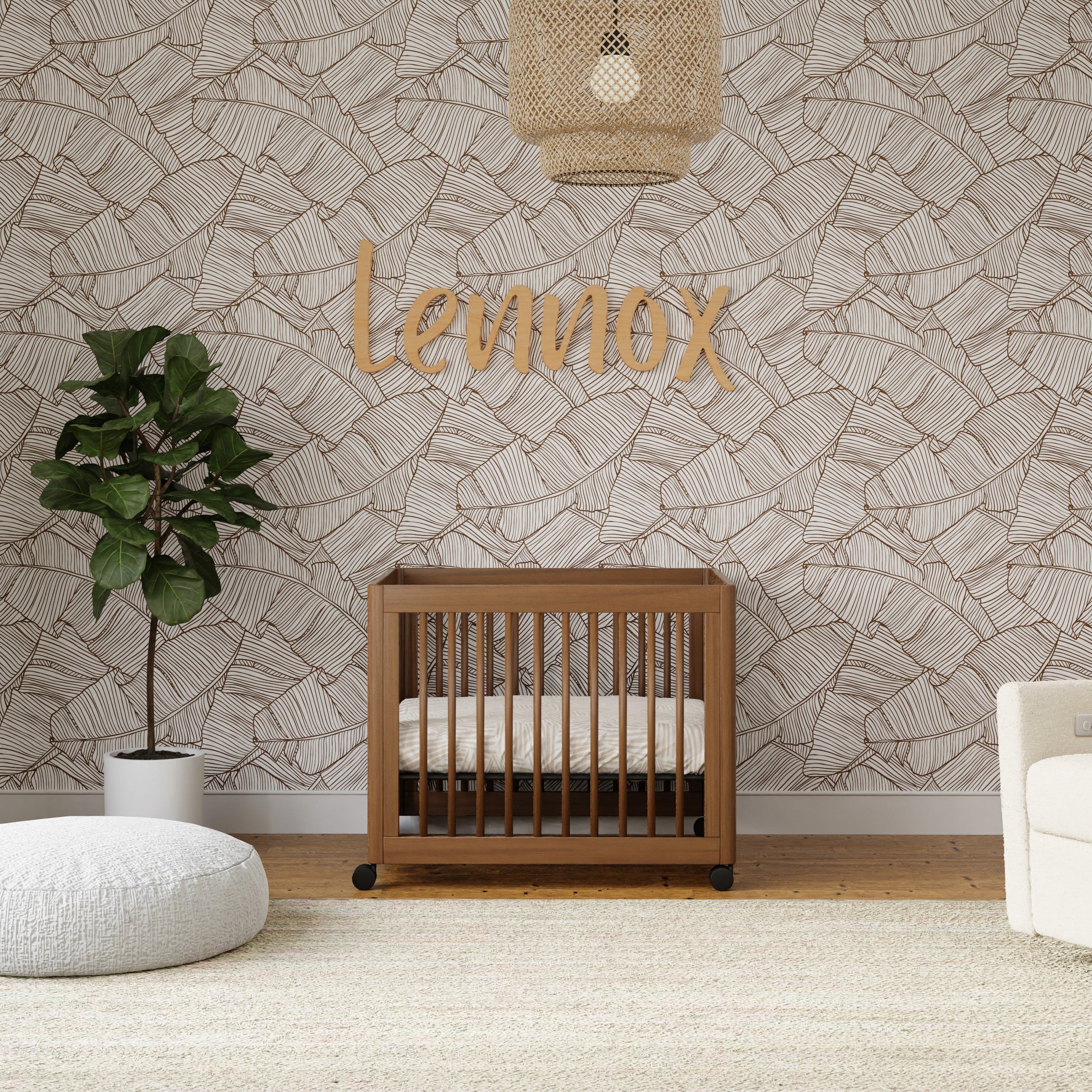 M23401NL,Yuzu 8-in-1 Convertible Crib w/All-Stages Conversion Kits in Natural Walnut