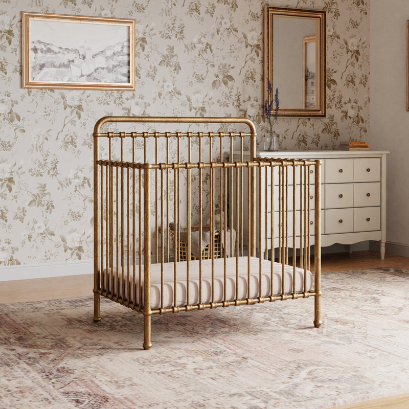 M15398VG,Winston 4-in-1 Convertible Mini Crib in Vintage Gold