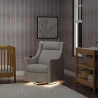 M11283PCMEW,Kiwi Deluxe Power Glider Recliner w/Heat&Massage in Performance Cream Eco-Weave