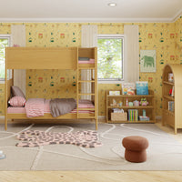 M31585RT,Mini Mushroom Pouf in Rouge Teddy Loop