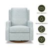 M22287BPBDB,Crewe Recliner and Swivel Glider in Bellflowers in Powdered Blue w/Dark Wood Base