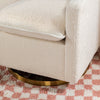 M20987WBG,Cali Pillowback Swivel Glider in Ivory Boucle w/ Gold Base