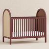 M25601CRNC,Bondi Cane 3-in-1 Convertible Crib w/ Toddler Bed Kit in Crimson with Natural Cane