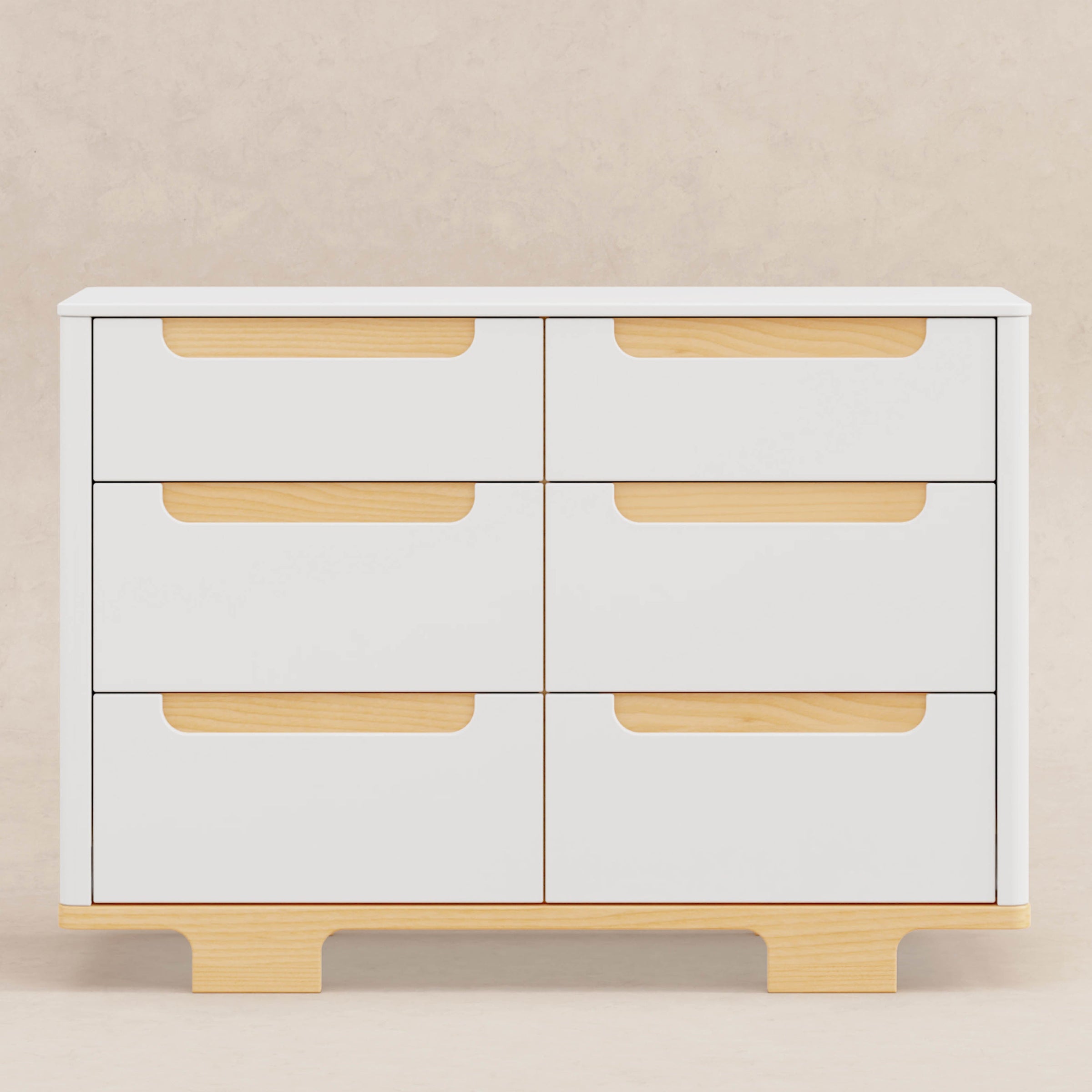 M23426WN,Yuzu 6-Drawer Dresser in White/Natural