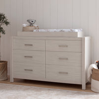 B26416WDF,Hemsted 6-Drawer Assembled Dresser in White Driftwood