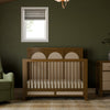 M24801NLPSEW,Eloise 4-in-1 Convertible Crib in Natural Walnut & Performance Sand Eco-Weave