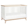 M5801WNX,Scoot 3-in-1 Convertible Crib w/ToddlerBedConversion Kit in White/WashedNatural