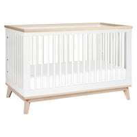 M5801WNX,Scoot 3-in-1 Convertible Crib w/ToddlerBedConversion Kit in White/WashedNatural