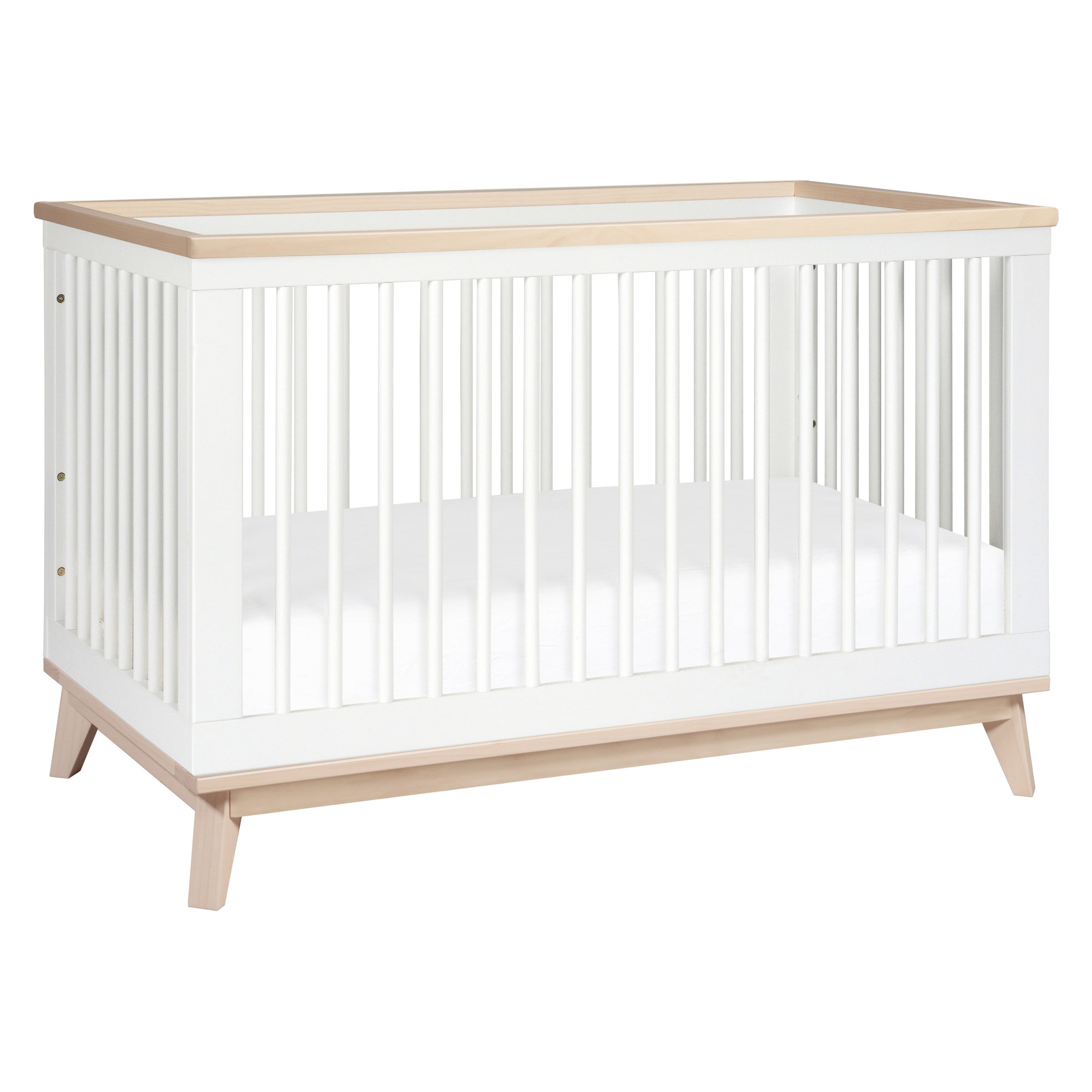 M5801WNX,Scoot 3-in-1 Convertible Crib w/ToddlerBedConversion Kit in White/WashedNatural