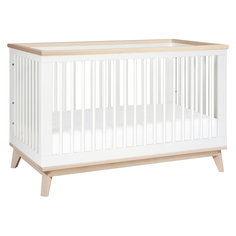 M5801WNX,Scoot 3-in-1 Convertible Crib w/ToddlerBedConversion Kit in White/WashedNatural