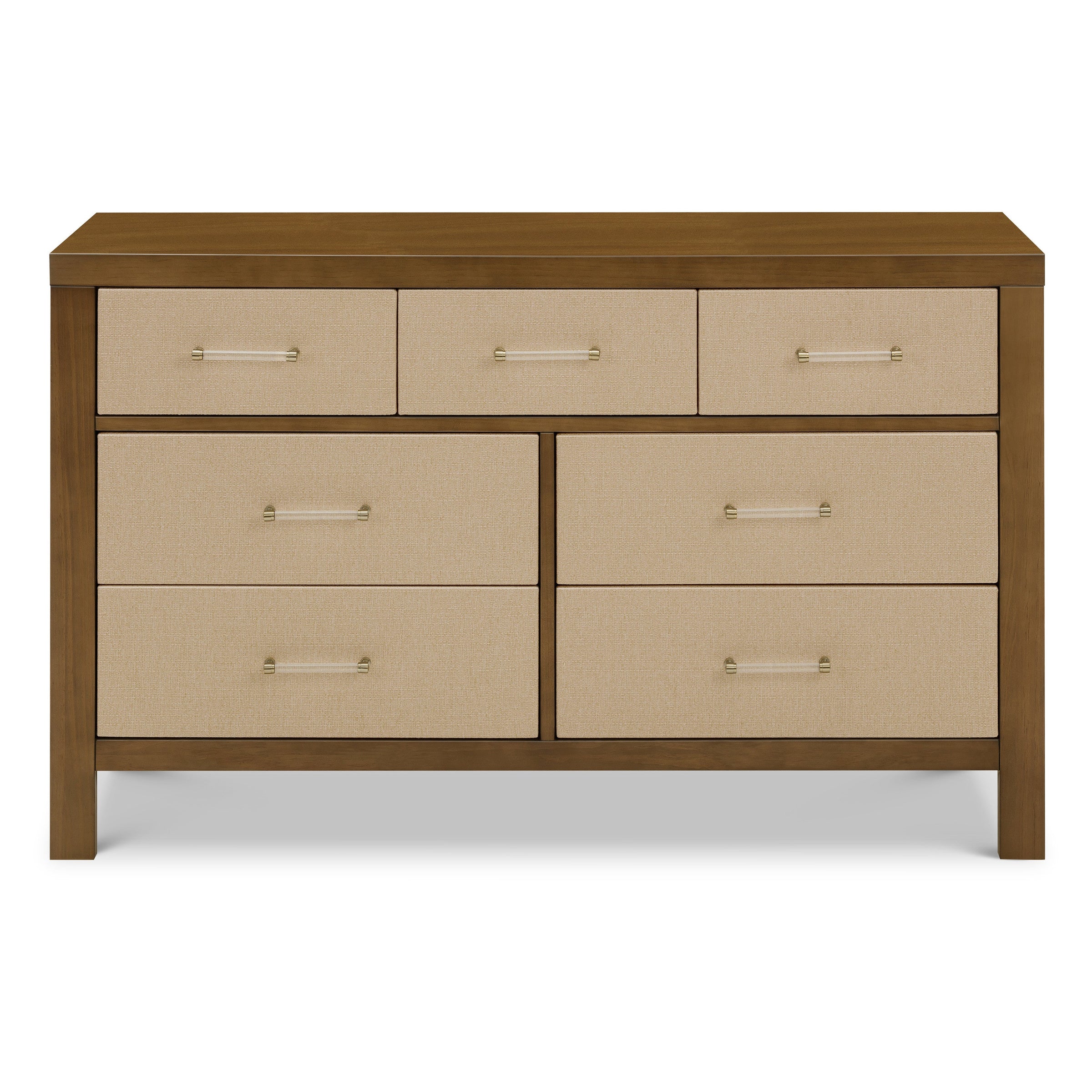 M24816NLPSEW,Eloise 7-Drawer Assembled Dresser in Natural Walnut & Performance Sand Eco-Weave