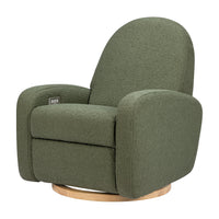 M23188OBLB,Nami Glider Recliner w/ Electronic Control and USB in Olive Boucle w/Light Wood Base