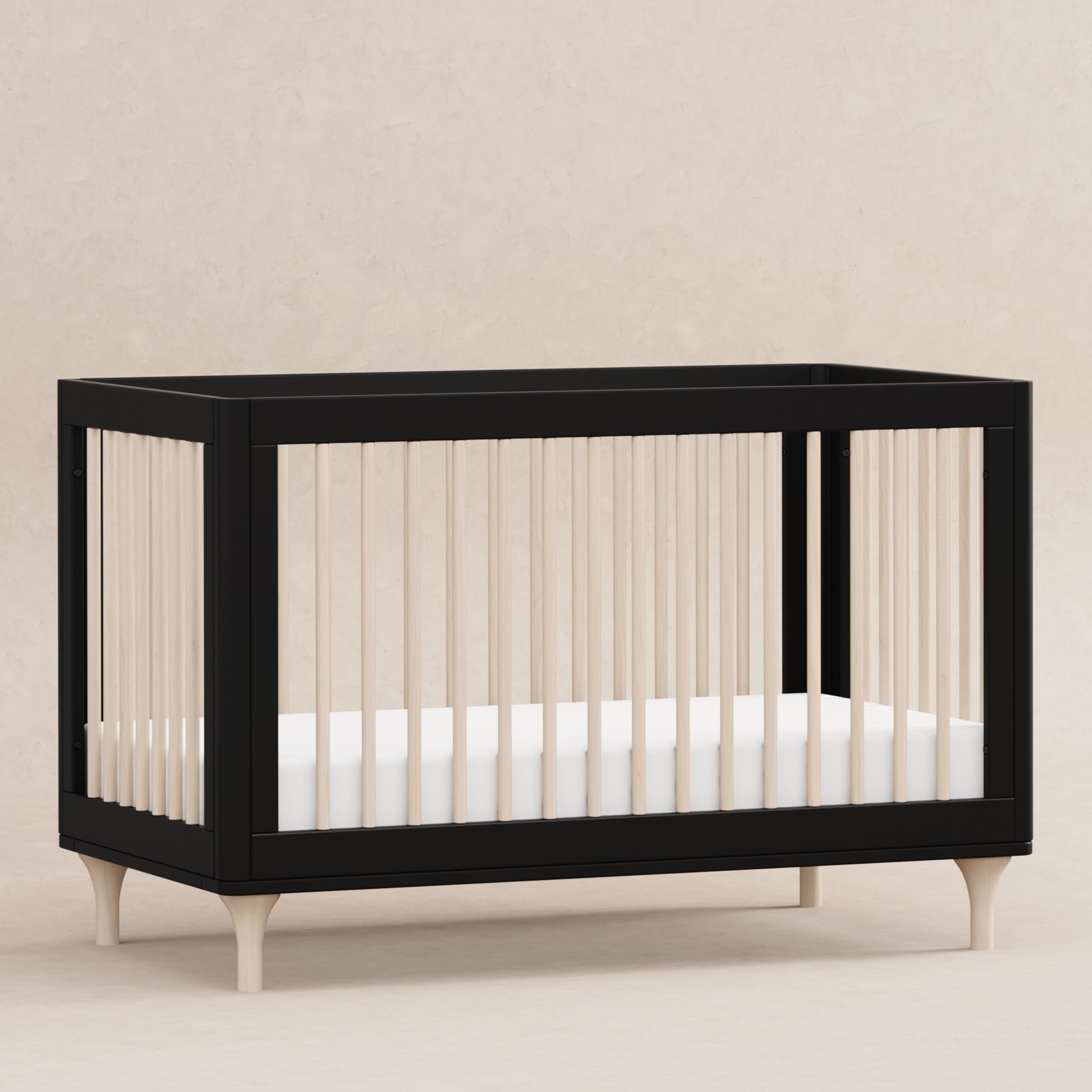 M9001BNX,Lolly 3-in-1 Convertible Crib w/Toddler Bed Conversion in Black/WashedNatural