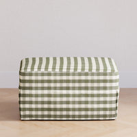 M21785GGH,Crawford Gliding Ottoman in Moss Green Gingham
