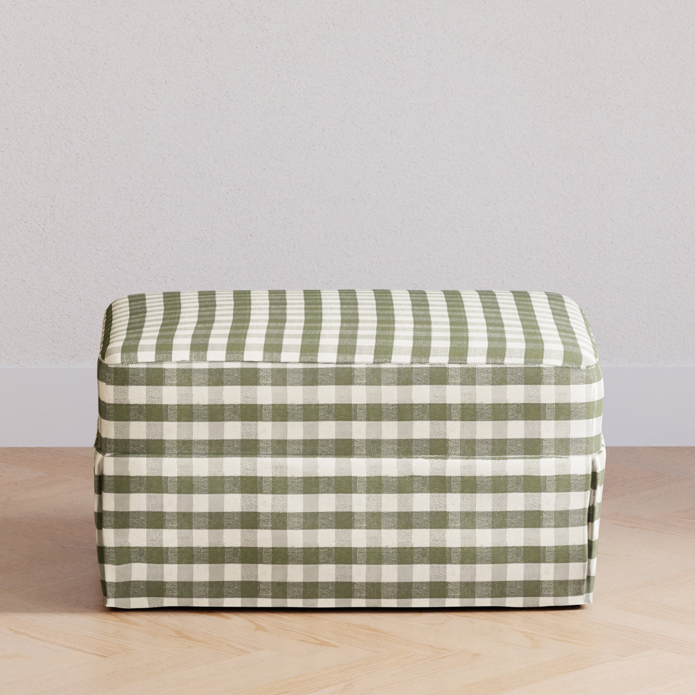 M21785GGH,Crawford Gliding Ottoman in Moss Green Gingham