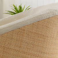 M5887WBCL,Madison Swivel Glider in Ivory Boucle and Cane w/Light Wood Base