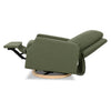 M22286OBLB,Crewe Electronic Swivel Glider Recliner in Olive Boucle w/Light Wood Base