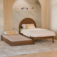 M25973NL,Twin Storage Trundle Bed in Natural Walnut