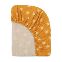 T26935,Golden Hour Muslin Crib Sheet in GOTS Certified Organic Cotton