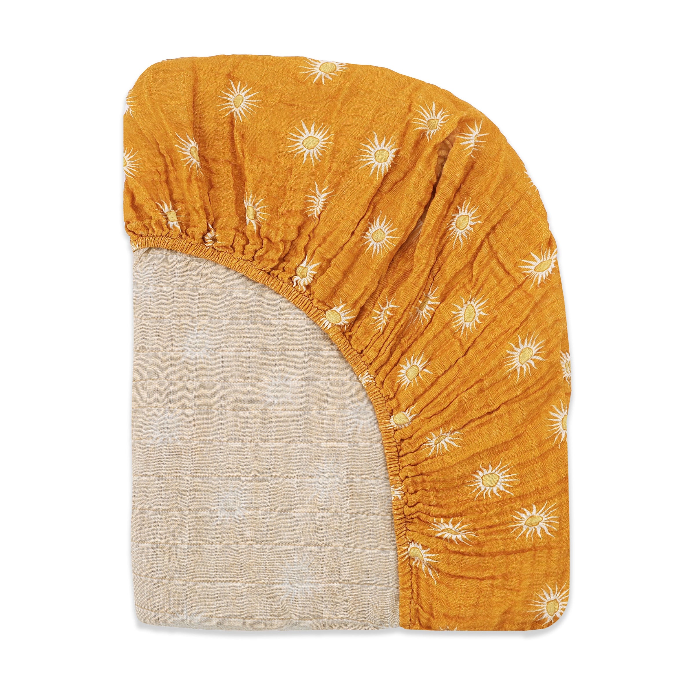 T26935,Golden Hour Muslin Crib Sheet in GOTS Certified Organic Cotton