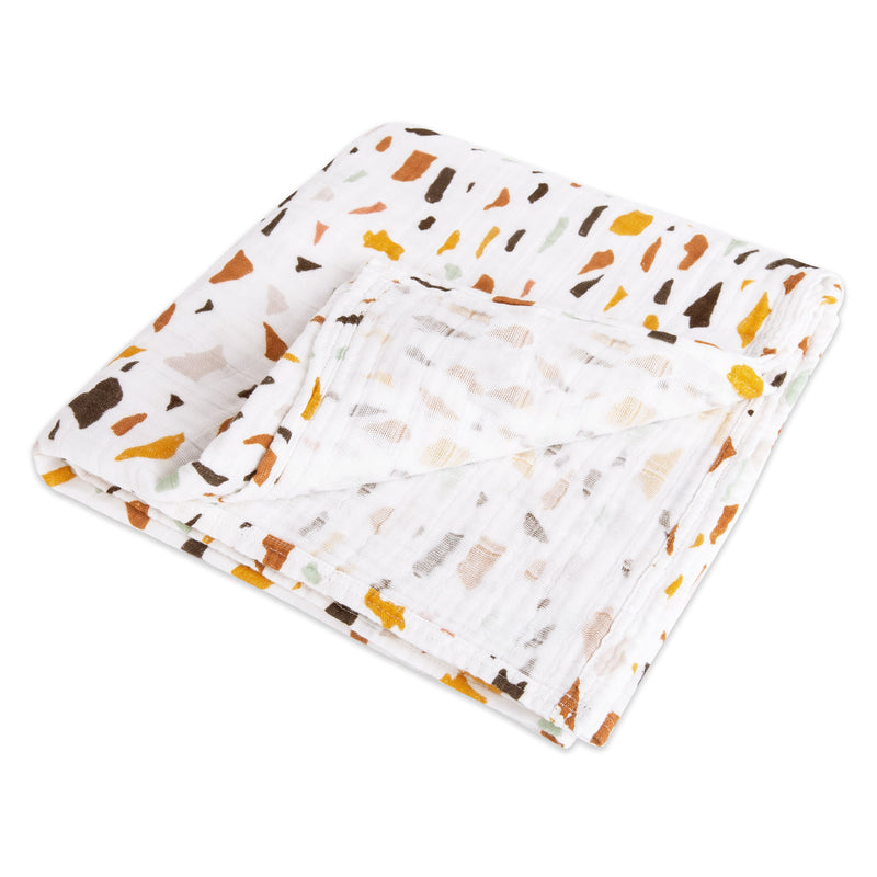 T29138,Terrazzo Muslin Swaddle in GOTS Certified Organic Cotton