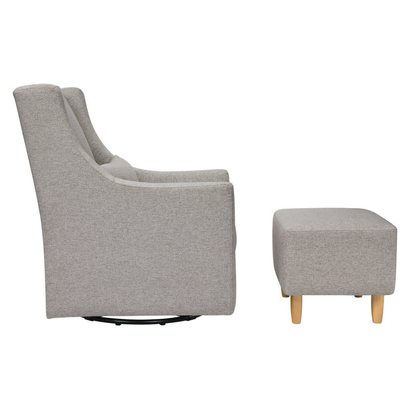 M11287PGEW,Toco Swivel Glider and Ottoman in Performance Grey Eco-Weave w/Natural Feet