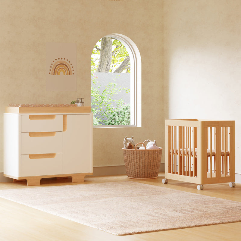 M23401N,Yuzu 8-in-1 Convertible Crib w/All-Stages Conversion Kits in Natural