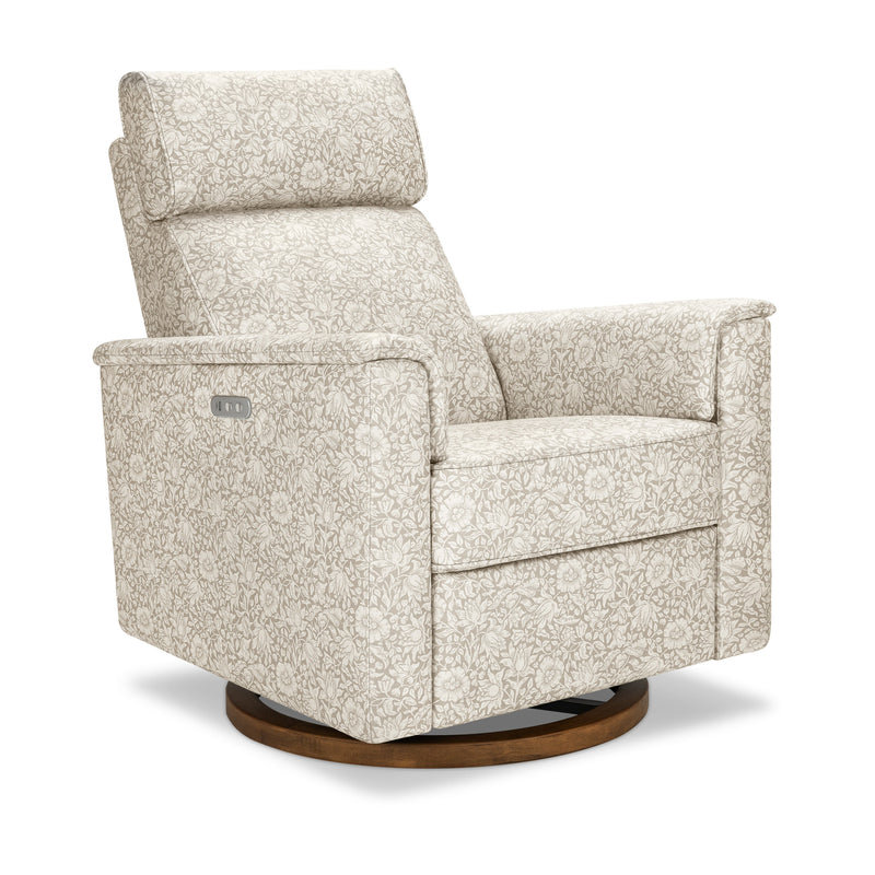 M17186MADB,Willa Plus Power Glider Recliner w/ Power Headrest in Mallow in Ash w/ Dark Wood Base