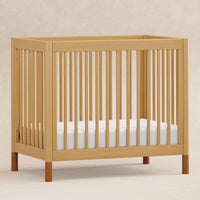 M12998HYVTL,Gelato 4-in-1 Convertible Mini Crib and Twin bed in Honey with Vegan Tan Leather Feet