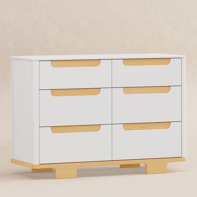 M23426WN,Yuzu 6-Drawer Dresser in White/Natural