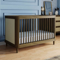M23701NLBC,Marin with Cane 3-in-1 Convertible Crib in Natural Walnut and Blonde Cane