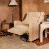 M11283CSG,Kiwi Deluxe Power Glider Recliner w/Heat&Massage in Chai Shearling