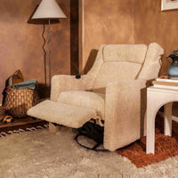 M11283CSG,Kiwi Deluxe Power Glider Recliner w/Heat&Massage in Chai Shearling