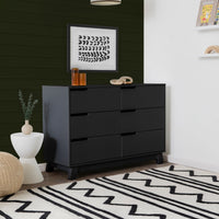 M4216B,Hudson 6-Drawer Double Dresser  Assembled in Black