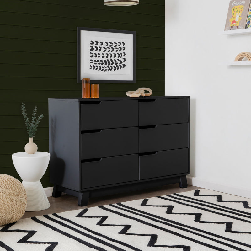 M4216B,Hudson 6-Drawer Double Dresser  Assembled in Black
