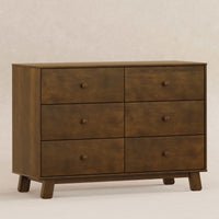 M32526NL,Hudson Modern 6-Drawer Assembled Double Dresser in Natural Walnut