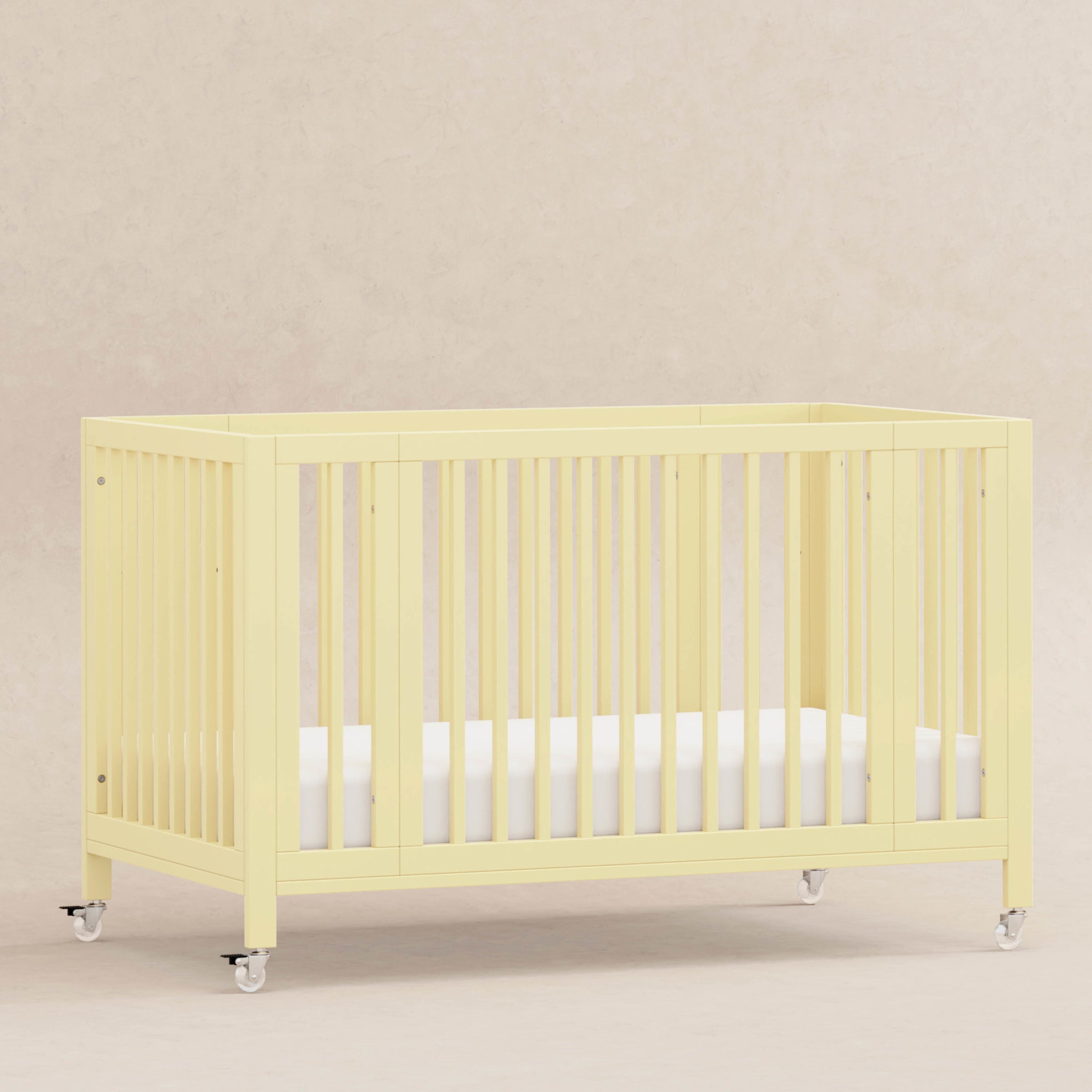 M30880PY,Rolli 9-in-1 Convertible All-Stages?? Crib w/ Bassinet & Toddler Bed Kits in Pale Yellow