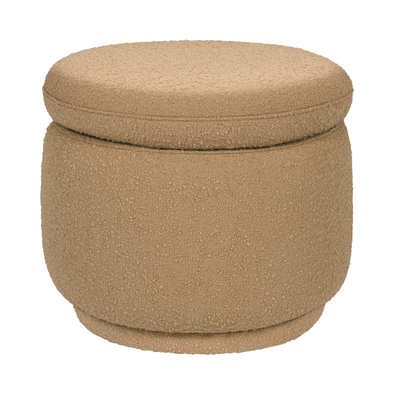 M22985SAB,Enoki Storage Ottoman in Sand Boucle