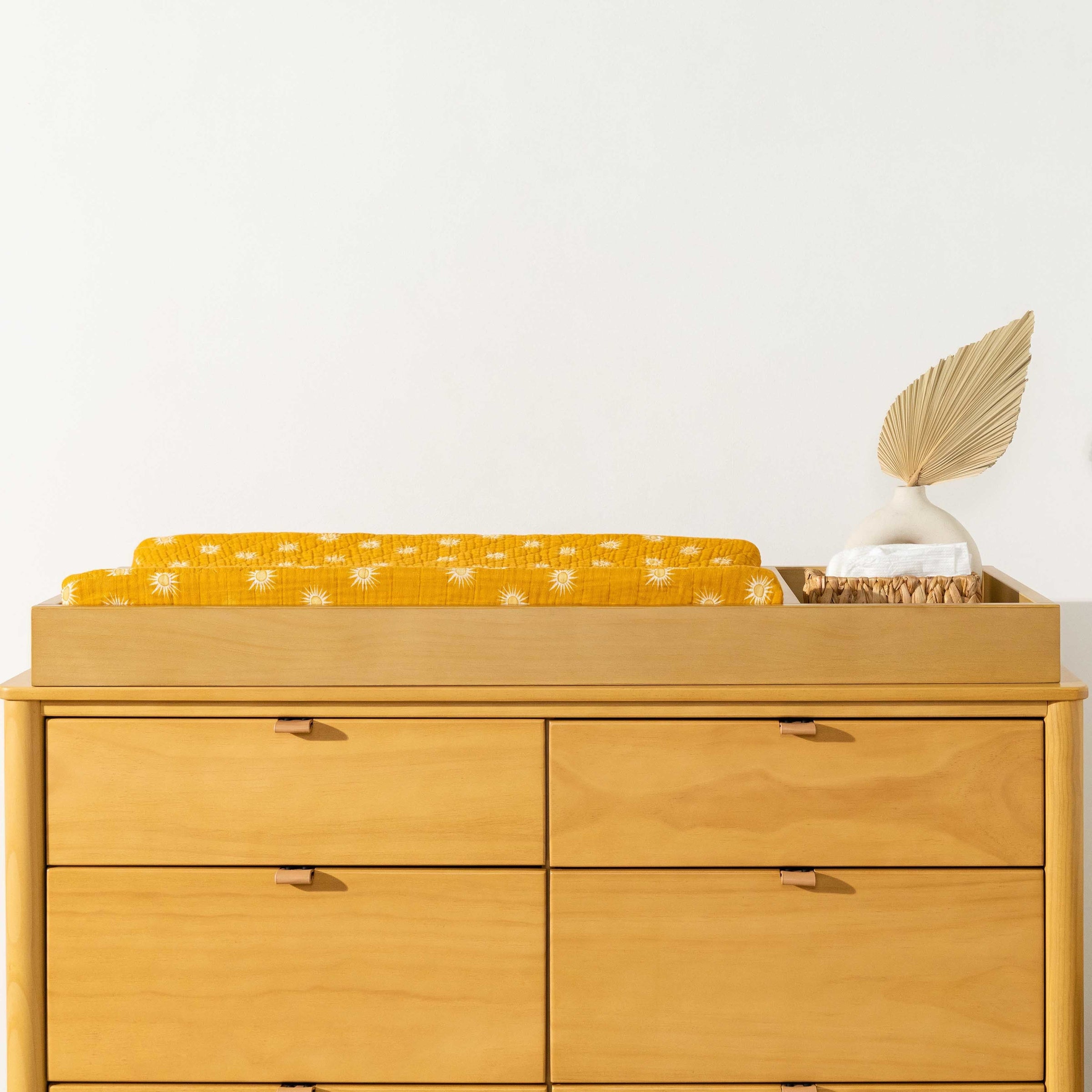 T26937,Golden Hour Quilted Muslin Changing Pad Cover in GOTS Certified Organic Cotton