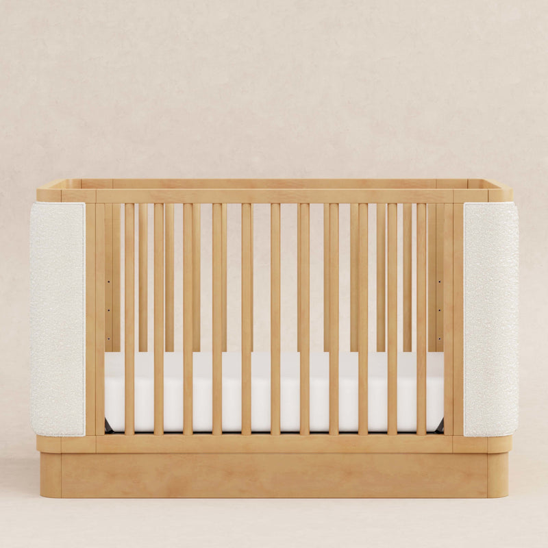 M26201HYWB,Bondi Boucle 4-in-1 Convertible Crib w/ Toddler Bed Kit in Honey with Ivory Boucle