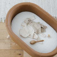 M26834GCLB,babyletto x GATHRE Capsule Bassinet in Camel