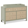 M24816FSPSEW,Eloise 7-Drawer Assembled Dresser in French Sage and Performance Sand Eco-Weave
