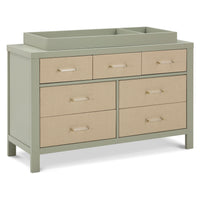 M24816FSPSEW,Eloise 7-Drawer Assembled Dresser in French Sage and Performance Sand Eco-Weave