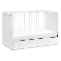 M21601W,Bento 3-in-1 Convertible Storage Crib w/Toddler Bed Conversion Kit in White