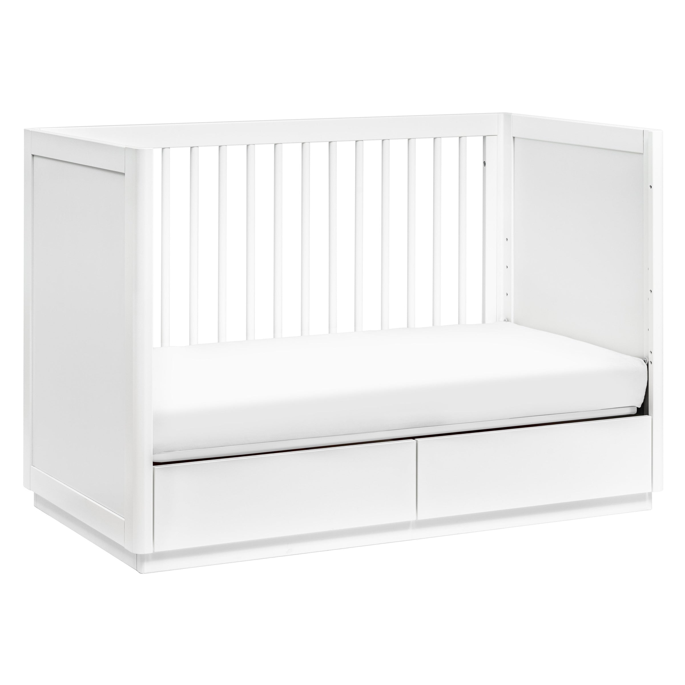 M21601W,Bento 3-in-1 Convertible Storage Crib w/Toddler Bed Conversion Kit in White