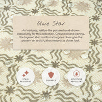 M33385OSRCTF,Nate Berkus x Babyletto Astre Ottoman in Perf Olive Star Eco-Crossweave w/Toffee feet