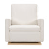 M20984PCMEWLB,Cali Pillowback Chair and a Half Glider in Performance Cream Eco-Weave w/ Light Wood Base